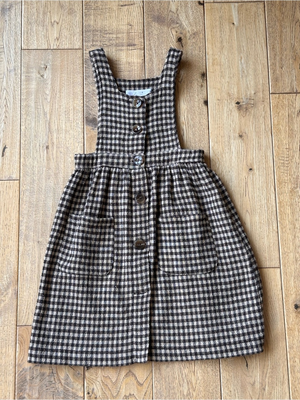 Zara Kids Gingham Pinafore Dress size 6